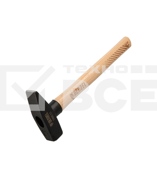 Молоток слесарный Denzel 1000 г, кованый квадратный боек, буковая рукоятка