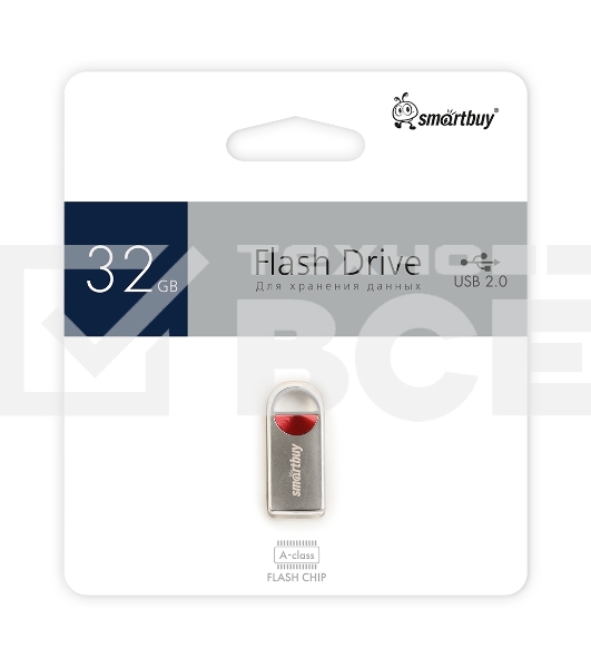 Флешка USB Smartbuy R/W (SB032 GbMC8) UFD 2.0 032 Gb,MC8 Metal красный