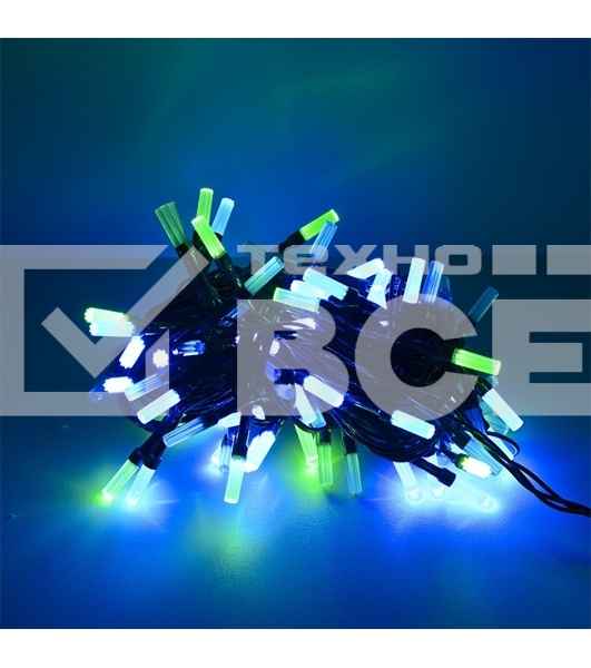 Гирлянда светод. Funray Лучики, SE-BEAM-110M, 10М, 100LED, мульти (4цв.),темно-зел.шн.0,7м,контр.