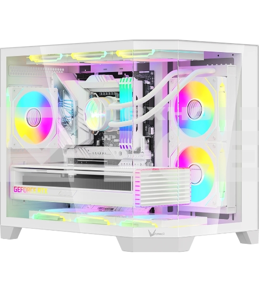 Компьютерный корпус AeroCool / Formula Crystal Z6M Floe белый без БП mATX 4x120мм 2xUSB 3.0 audio bott PSU