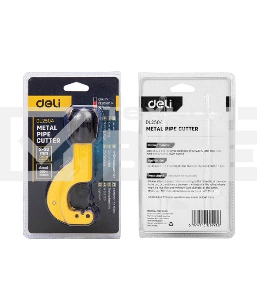 Труборез Deli DL2504 32мм Диапазон резки: 3 ~ 32 мм. Режущая кромка из высококачественной нержавеющей стали. Подходит для меди и алюминия.