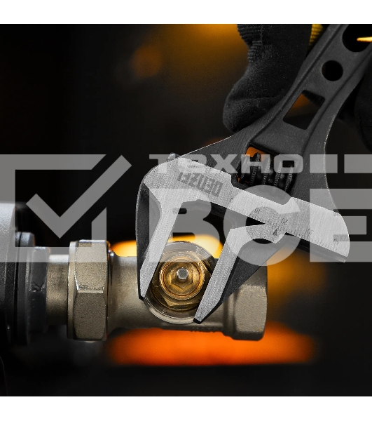 Ключ разводной Denzel 155 мм, CrV, кованый, укороченная рукоятка