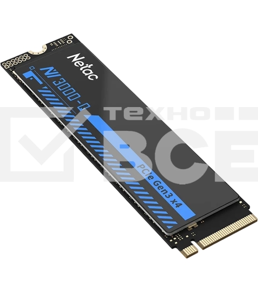 Накопитель SSD M.2 Netac 1.0Tb NV3000 Series Retail (PCI-E 3.0 x4, up to 3100/2100MBs, 3D NAND, 600TBW, NVMe 1.4, 22х80мм, heatsink)