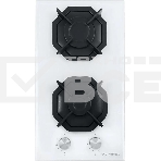 Газовая варочная панель Maunfeld EGHG.32.2CW/G, 2 конфорки, закаленное стекло, белый, фото 1