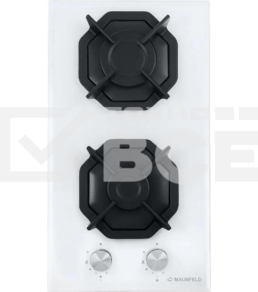 Газовая варочная панель Maunfeld EGHG.32.2CW/G, 2 конфорки, закаленное стекло, белый