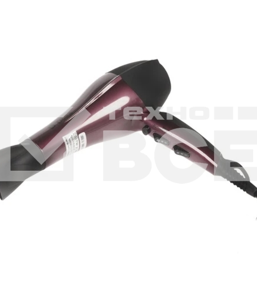 Фен Delta DL-0937 черный/бордовый, 2000 Вт, ионизация