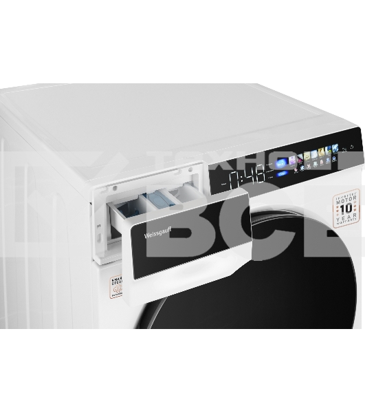 Стиральная машина Weissgauff WM 999 Full Touch DC Inverter Steam белый, загрузка фронтальная 12 кг, 1200 об/мин, класс А+++