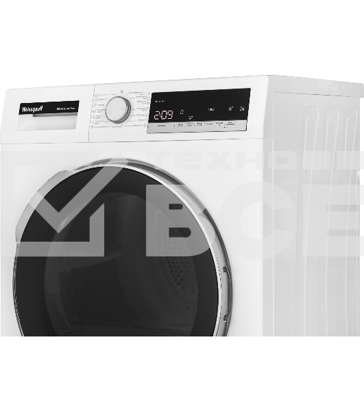 Сушильная машина Weissgauff WD 5297 DS Heat Pump белый, 7 кг, сушка - тепловой насос, программ - 15, 59.6 x 84.5 x 52.5 см