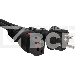Шнур питания Lanmaster LAN-PP19L/SH-1.0-BK C19-Schuko проводник.:3x1.5мм2 1м 220В 16А черный, фото2