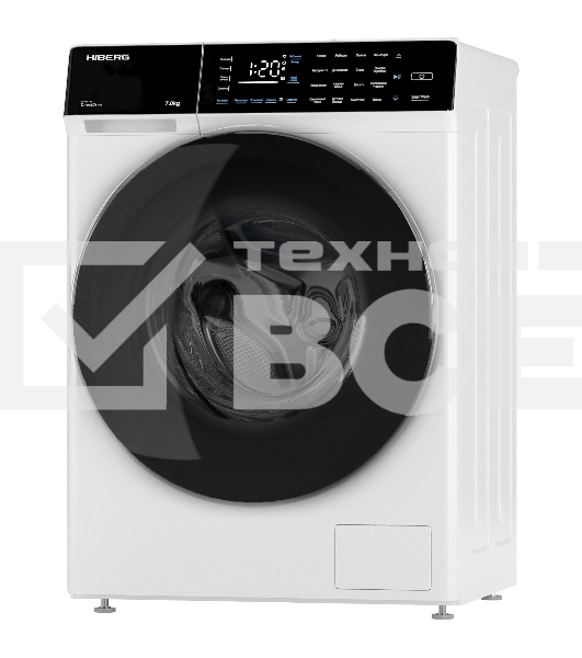 Стиральная машина HIBERG i-DDQ9-712 W  белый, загр. фронтальная макс.: 7 кг 1200 об/мин класс: А+++