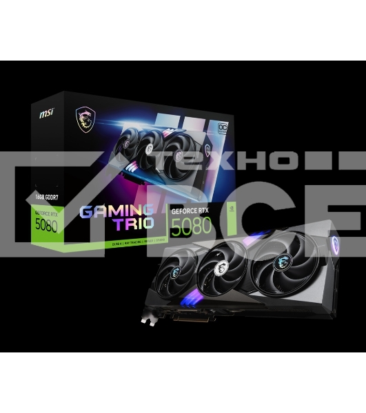 Видеокарта MSI RTX5080 GAMING TRIO OC 16GB GDDR7 256bit 3xDP HDMI 3FAN RTL