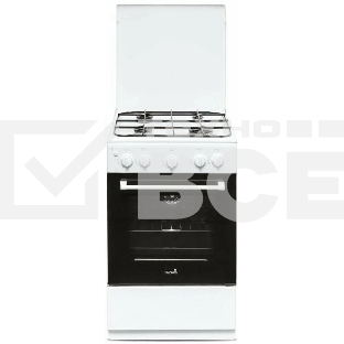 Плита газовая Cezaris ПГ 2150-04 белый, конфорок 4 шт, духовка 43 л, 51 см x 85 см x 55 см