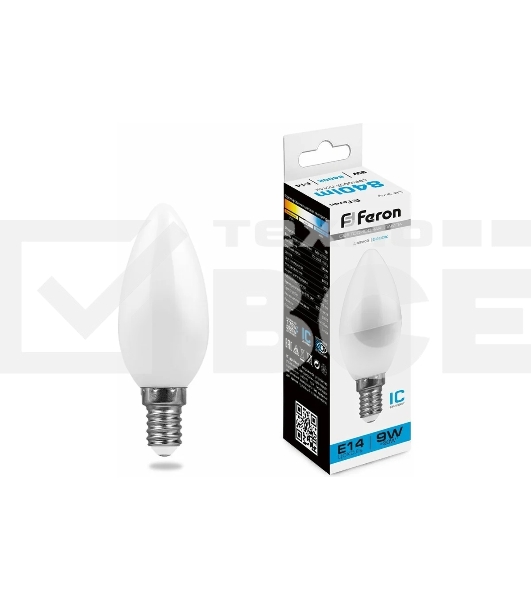 Лампа светодиодная FERON LB-570 (25800) 9W 230V E14 6400K