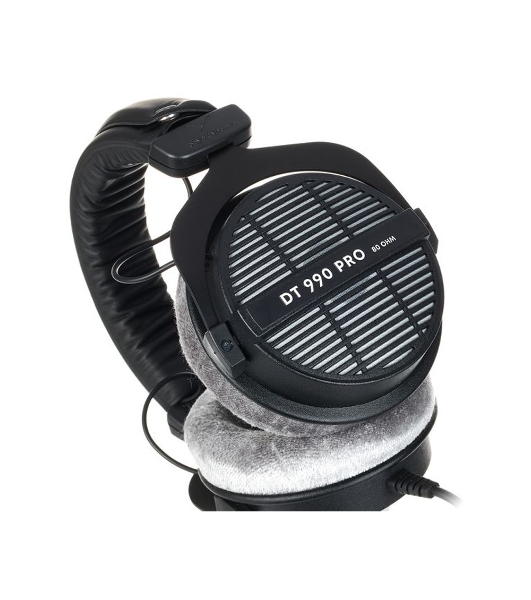 Проводные наушники Beyerdynamic DT 990 PRO 80 OHMS черный/серый, полноразмерные, открытая конструкция, велюровые амбушюры
