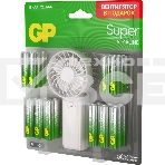 Батарея GP Super 15A/24A/FANWETA21-2CRSBC24 AA/AAA (промо:Вентилятор в подарок) (24шт) блистер, фото2