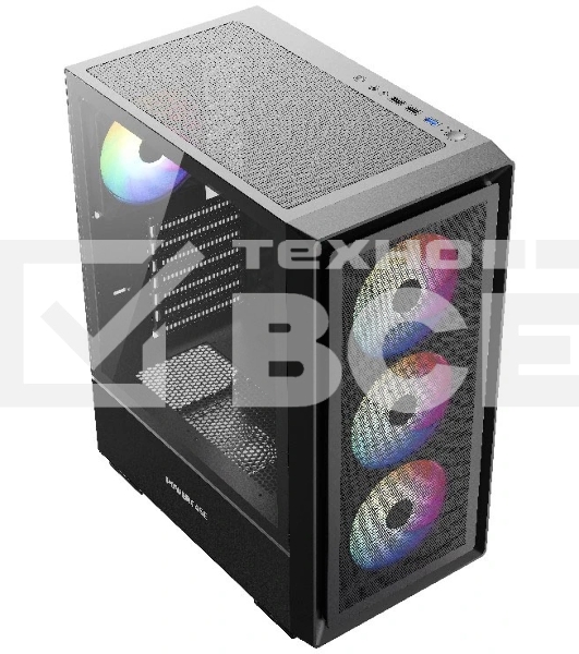 Компьютерный корпус Powercase Mistral AY4B ARGb, Tempered Glass, 4x 120мм ARGb Fans, черный, ATX (CMAYB-A4)