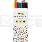 Карандаши цветные Silwerhof Eco 2.65 мм, шестигранный профиль, дерево, ассорти, 12 цветов, коробка с европодвесом, фото3