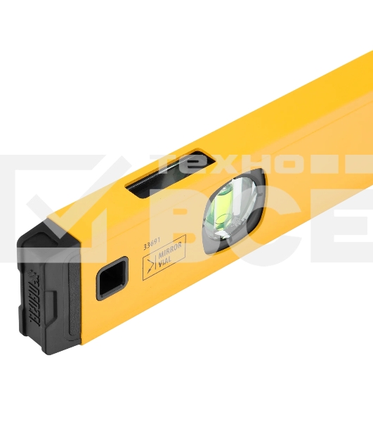 Уровень алюминиевый Denzel магнит., фрезерованный, 3 глазка (1 зеркал.), 0,5 мм/м, 600 мм