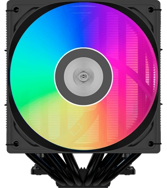 Кулер для процессора/CPU Cooler PCCooler RT620 ARGB BK (250W, 4-pin PWM, 157мм, Al/Cu, 6x6мм, 2x120мм, 73.32CFM, 34.9dBA, 2200RPM, S: 1851/1700/1200/115X, AM5/AM4, черный)