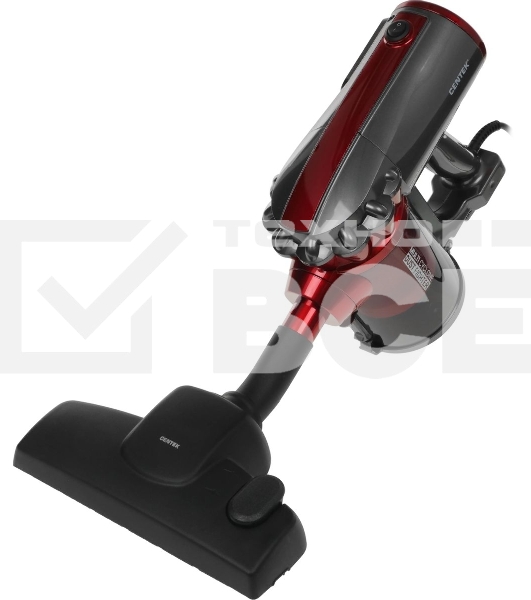 Пылесос вертикальный Centek CT-2561 красный/черный, питание от сети, 150 Вт, уборка сухая, пылесборник 0.5 л