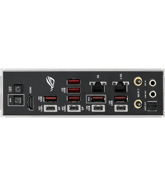 Материнская плата ASUS ROG CROSSHAIR X870E HERO BTF, AM5, AMD X870E, 4xDDR5, 4xSATA, 5xM.2, 1xPCIe 5.0 x16, 1xPCIe 4.0 x4, 1xHDMI, 1x2.5Gb LAN, 1x5Gb LAN, Wi-Fi 7, Bluetooth 5.4, 2xUSB-C 40Gbps (USB4 / Gen3x2), 2xUSB-C 20Gbps (USB 3.2 Gen2x2), 6xUSB-A 10Gbps, 3x3.5 мм, 7.1, ATX