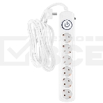 Сетевой фильтр Ippon BK-6-EU-3-10-W 3м (6 розеток) белый (коробка), фото2
