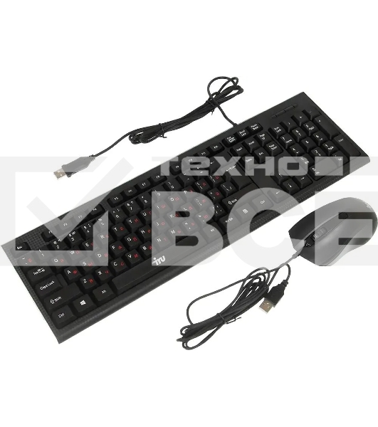 Комплект клавиатура+мышь Oklick 621M IRU проводной, USB, 1200 DPI, чёрный