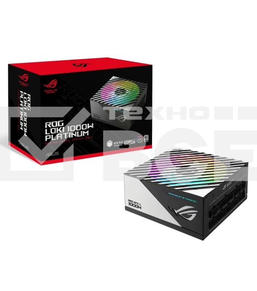 Блок питания ASUS ROG-LOKI-1000P-SFX-L GAMING (90YE00N1-B0NA00), 1000Вт, 80 PLUS Platinum, 135мм, модульный, серый и черный