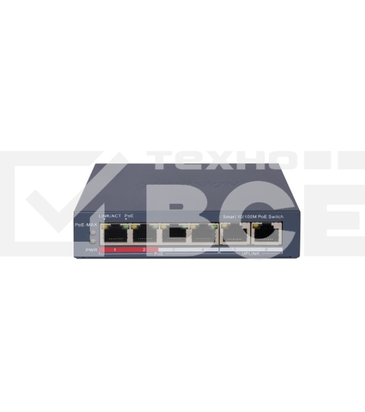 Коммутатор управляемый Hikvision DS-3E1106P-EI 4x100Мбит/с