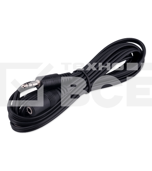 Кабель-удлинитель аудио Cablexpert CCA-423-2M-N, Jack 3.5(M)/Jack 3.5(F), 2м, черный, пакет