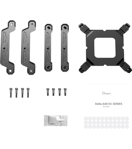 Кулер для процессора Ocypus Delta A40 EX BK ARGB, 120мм ARGB FAN, 4 HEAT PIPES, 4-PIN PWM, 500-1800 RPM, 29DBA, HYDRO BEARING, LGA115X/1200/1700/18XX, AM4/AM5