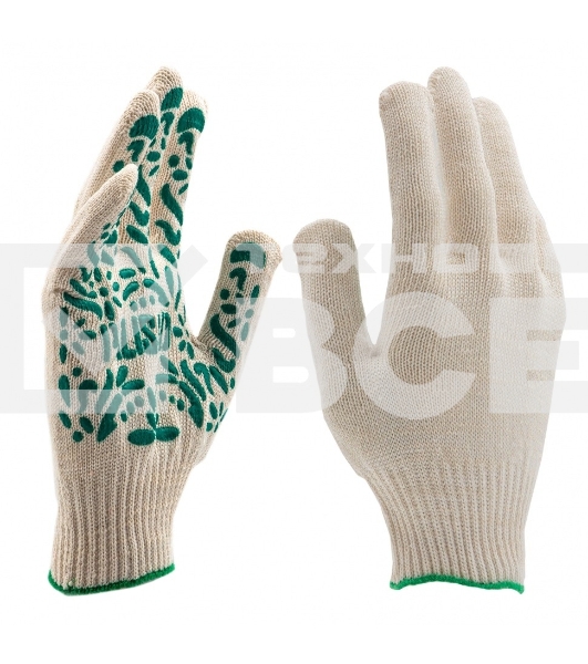Перчатки трикотажные Palisad ПВХ-покрытие 'Летний сад', 10 класс
