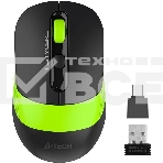 Мышь беспроводная A4Tech Fstyler FG10CS Air черный/зеленый, 2000 dpi, радиоканал, USB, кнопки - 4, фото2