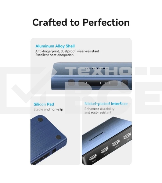 Переключатель (switch) 3x1 Vention HDMI v2.0