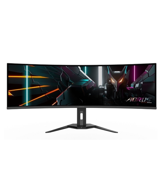 Монитор 49' Gigabyte AORUS CO49DQ-EK QD-OLED 5120x1440, 144 Гц, 0.03 мс, 32:9, 250 кд/м², 2xHDMI 2.1, DP 1.4, USB-C (18 Вт), 3.5 Jack, USB Hub (3x USB 3.2), динамики (2x5 Вт), HDR10, изогнутый экран (1800R), черный