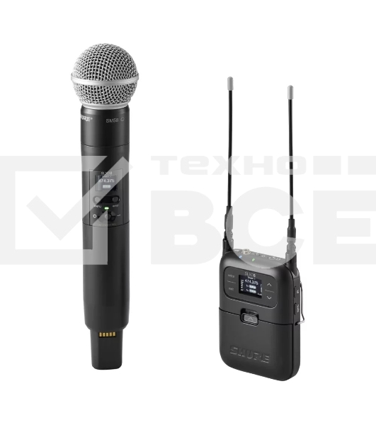 Ручной передатчик SHURE [SLXD2/SM58=-L56] с капсюлем SM58. Частота 650 - 694 MHz