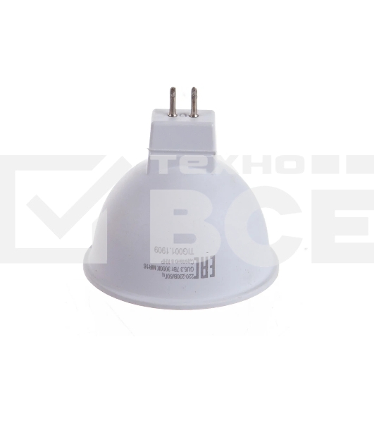 Лампа светодиодная Ресанта LL-R-MR16-7W-230-3K-GU5.3 рефлекторная, 7 Вт, теплый, GU5.3