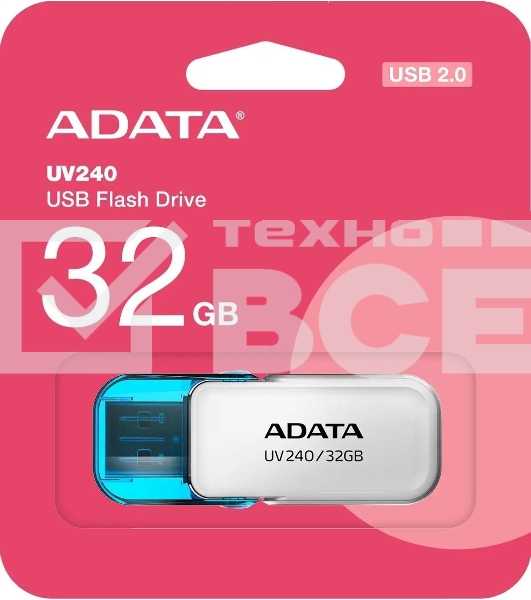 Флеш диск 32GB ADATA UV240, USB 2.0, Белый