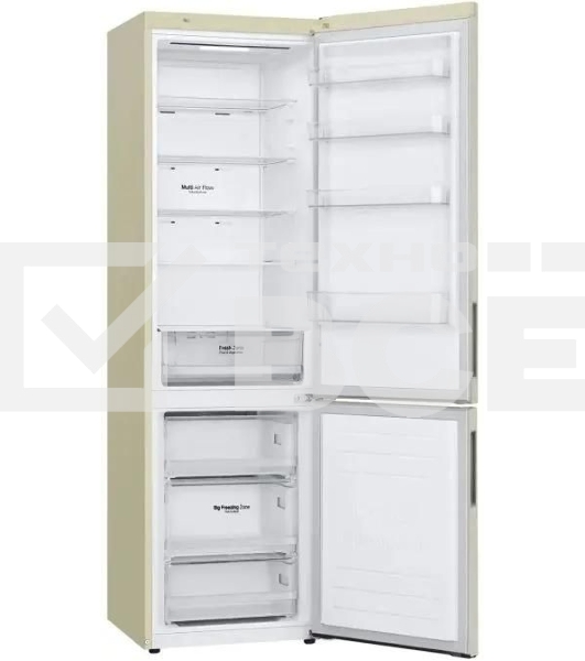 Холодильник LG GA-B509CEWL бежевый двухкамерный 277/107л морозилка снизу, No Frost