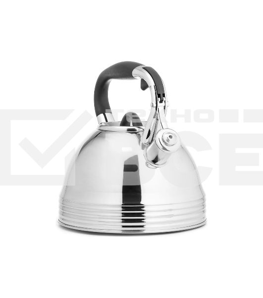 Чайник для плиты LR00-67 LARA (зеркальный) 3.0 л, индукционное капсулированное дно, свисток с кноп. механизмом