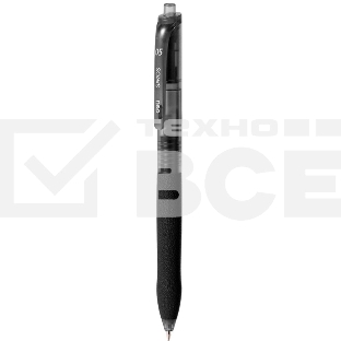 Ручка гелевая автоматическая Deli EG075-BK, d=0.5мм, черные чернила, резиновая манжета