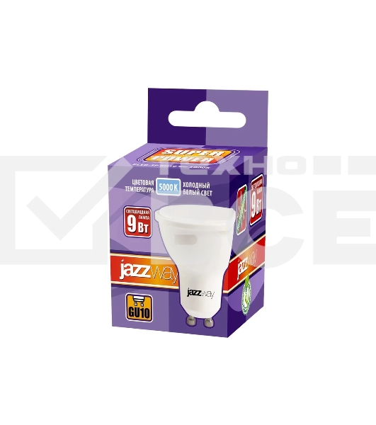 Лампа светодиодная JazzWay PLED-SP 9Вт 5000К холодный белый GU10 720лм 230В
