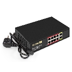 Коммутатор неуправляемый ExeGate EDES-1010D.8PoE-96W (10-портовый UTP 10/100 Base-Tx: 8 портов IEEE 802.3af (PoE), мощность PoE: 25W, суммарно 96W, 2 порта RJ45 uplink, настенный/настольный, металлический корпус), фото3