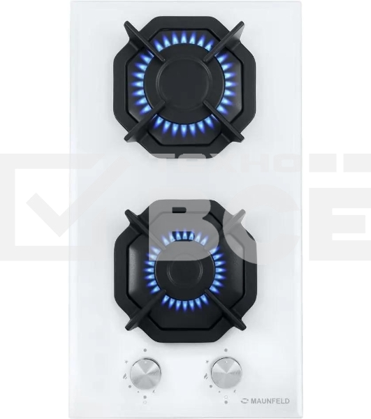 Газовая варочная панель Maunfeld EGHG.32.2CW/G, 2 конфорки, закаленное стекло, белый