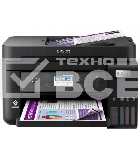 МФУ струйное Epson EcoTank L6270, A4, цветной, печ. до 33/15.5 стр/мин. (ч/б/цв.), 1200 x 4800 dpi (печ.), 1200x2400dpi (скан.), USB, RJ-45, Wi-Fi