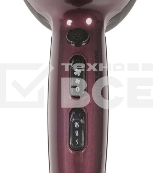 Фен Delta DL-0937 черный/бордовый, 2000 Вт, ионизация