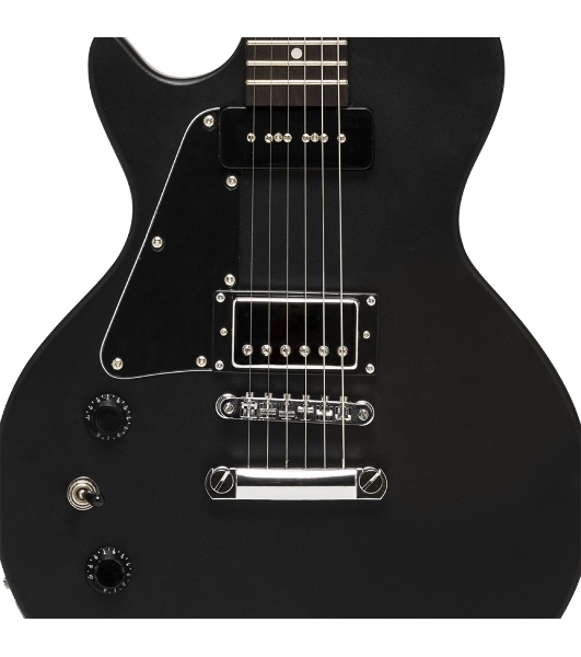 Электрогитара STAGG SEL-HB90 LH BLK 6-ти струнная, леворукая, корпус массив красного дерева, гриф красное дерево, накладка палисандр, 22 лада, звукосниматели 1х P90, 1х хамбакер, регуляторы 1x громкости, 1x тона, 3-х поз. переключатель, цвет черный