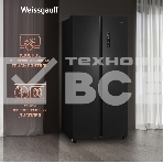 Холодильник Weissgauff WSBS 500 Inverter NoFrost Black двухкамерный 270/180л морозилка слева, No Frost, Side by Side, фото18