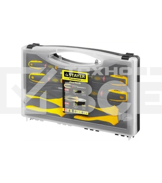 Набор слесарно-монтажного инструмента STAYER 'PROFI' ULTRA (2202-H6): 4 отвертки, плоскогубцы и бокорезы, 6 предмета