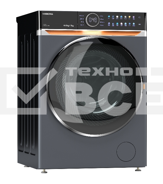 Стирально-сушильная машина HIBERG i-DDQ10 - 10714 Sd темно-серый загр. фронтальная макс.: 10,5 кг 1400 об/мин класс: А+++
